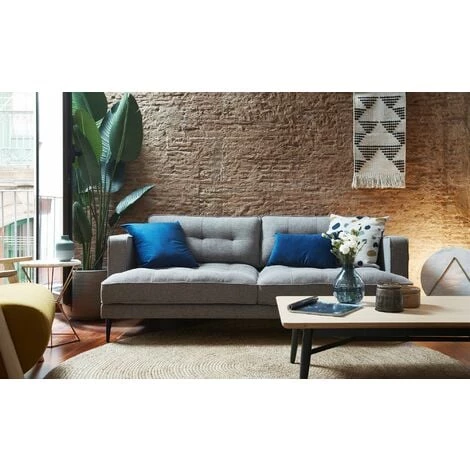 Kave Home - Housse Coussin Lita 30x50 Cm Velours Bleu 4 Kave Home - Housse Coussin Lita 30x50 Cm Velours Bleu – Image 2