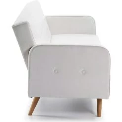 Kave Home - Canapé-lit Roger 3 Places Blanc En Polyuréthane Et Pieds En Bois Massif De Pin - Blanc -KAVE HOME Soldes 2022 12437753 3