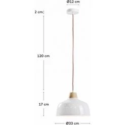 Kave Home - Suspension Bits En Acier Blanc à 1 Ampoule Avec Bois Et Fil En Corde Rouge - Blanc 7 Kave Home - Suspension Bits En Acier Blanc à 1 Ampoule Avec Bois Et Fil En Corde Rouge - Blanc -KAVE HOME Soldes 2022 12437757 3