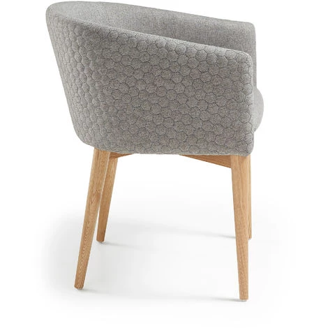 Kave Home - Chaise De Salle à Manger Harlan Gris Clair Tapissée Avec Accoudoirs Et Pieds En Bois - Gris 4 Kave Home - Chaise De Salle à Manger Harlan Gris Clair Tapissée Avec Accoudoirs Et Pieds En Bois - Gris – Image 2