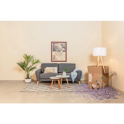 Kave Home - Lot En 2 Tables D'appoint Kirb Blanc Ronde Ø 50 / Ø 40 Cm Avec Pieds En Bois Massif De Chêne - Blanc 4 Kave Home - Lot En 2 Tables D'appoint Kirb Blanc Ronde Ø 50 / Ø 40 Cm Avec Pieds En Bois Massif De Chêne - Blanc – Image 2