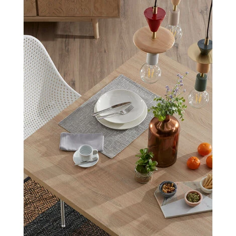 Kave Home - Table De Salle à Manger Argo Rectangulaire 180 X 100 Cm En Mélamine Et Pieds En Acier Inoxydable - Naturel 5 Kave Home - Table De Salle à Manger Argo Rectangulaire 180 X 100 Cm En Mélamine Et Pieds En Acier Inoxydable - Naturel – Image 3