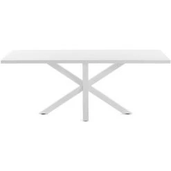 Kave Home - Table De Salle à Manger Argo Rectangulaire 160 X 100 Cm En Mélamine Et Pieds En Acier Blanc - Blanc -KAVE HOME Soldes 2022 12984515 2