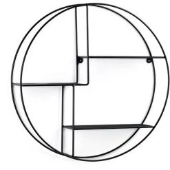 Kave Home - Étagère Murale Across Rond Ø55 Cm En Acier Noir - Noir