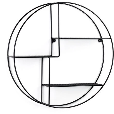 Kave Home - Étagère Murale Across Rond Ø55 Cm En Acier Noir - Noir 3 Kave Home - Étagère Murale Across Rond Ø55 Cm En Acier Noir - Noir
