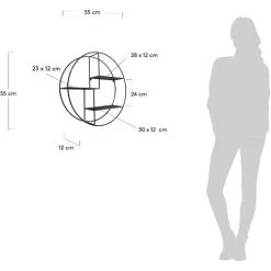 Kave Home - Étagère Murale Across Rond Ø55 Cm En Acier Noir - Noir 7 Kave Home - Étagère Murale Across Rond Ø55 Cm En Acier Noir - Noir -KAVE HOME Soldes 2022 13036248 3