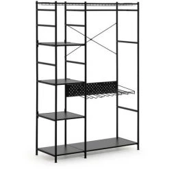 Kave Home - Armoire Ouverte Storn Noir 120 X 182 Cm En Acier - Noir