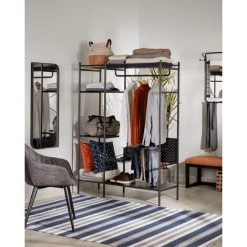 Kave Home - Armoire Ouverte Storn Noir 120 X 182 Cm En Acier - Noir 8 Kave Home - Armoire Ouverte Storn Noir 120 X 182 Cm En Acier - Noir -KAVE HOME Soldes 2022 13548743 3