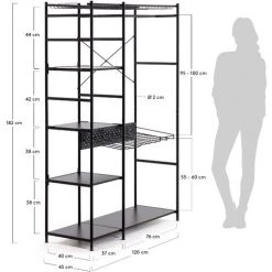 Kave Home - Armoire Ouverte Storn Noir 120 X 182 Cm En Acier - Noir 9 Kave Home - Armoire Ouverte Storn Noir 120 X 182 Cm En Acier - Noir -KAVE HOME Soldes 2022 13548743 4