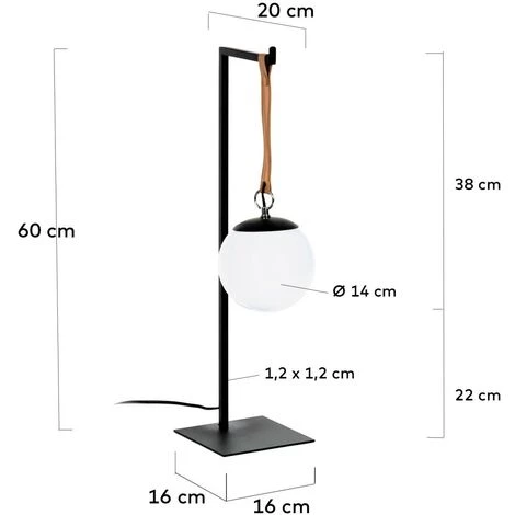 Kave Home - Lampe De Table Monteiro - Noir 5 Kave Home - Lampe De Table Monteiro - Noir – Image 3