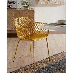 Kave Home - Chaise De Jardin Quinn Jaune - Blanc -KAVE HOME Soldes 2022 13833286 4