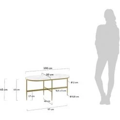 Kave Home - Table Basse Elisenda En Verre Blanc Et Structure En Acier Finition Dorée 100 X 50 Cm - Blanc 7 Kave Home - Table Basse Elisenda En Verre Blanc Et Structure En Acier Finition Dorée 100 X 50 Cm - Blanc -KAVE HOME Soldes 2022 14119244 3