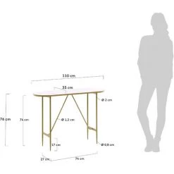 Kave Home - Console Elisenda 110 X 76 Cm - Doré 9 Kave Home - Console Elisenda 110 X 76 Cm - Doré -KAVE HOME Soldes 2022 14119246 4