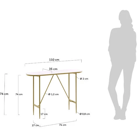 Kave Home - Console Elisenda 110 X 76 Cm - Doré 6 Kave Home - Console Elisenda 110 X 76 Cm - Doré – Image 4