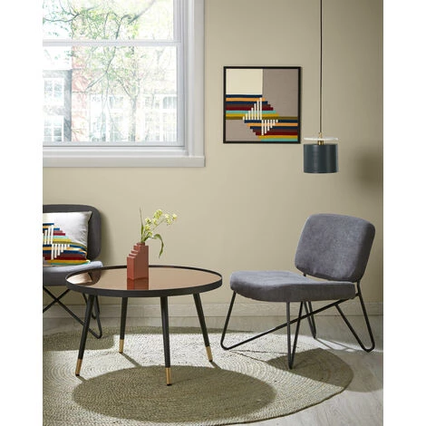 Kave Home - Table Basse Dila En Verre Effet Cuivre Et Structure En Acier Noir Et Doré Ø 80 Cm - Cuivre 4 Kave Home - Table Basse Dila En Verre Effet Cuivre Et Structure En Acier Noir Et Doré Ø 80 Cm - Cuivre – Image 2