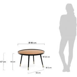 Kave Home - Table Basse Dila En Verre Effet Cuivre Et Structure En Acier Noir Et Doré Ø 80 Cm - Cuivre 7 Kave Home - Table Basse Dila En Verre Effet Cuivre Et Structure En Acier Noir Et Doré Ø 80 Cm - Cuivre -KAVE HOME Soldes 2022 14119249 3