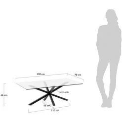Kave Home - Table Basse Argo 130 X 70 Cm En Verre Et Pieds Noir - Noir 9 Kave Home - Table Basse Argo 130 X 70 Cm En Verre Et Pieds Noir - Noir -KAVE HOME Soldes 2022 14119250 4