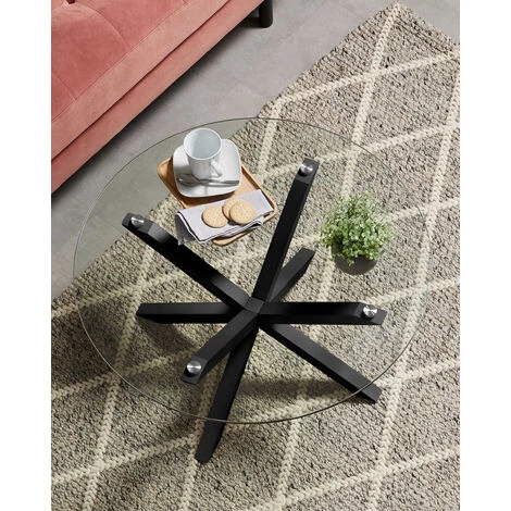Kave Home - Table Basse Full Argo En Verre Et Pieds En Acier Noir Ø 82 Cm - Transparent 4 Kave Home - Table Basse Full Argo En Verre Et Pieds En Acier Noir Ø 82 Cm - Transparent – Image 2