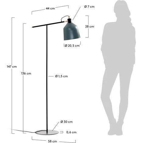 Kave Home - Lampadaire Olimpia - Bleu 5 Kave Home - Lampadaire Olimpia - Bleu – Image 3