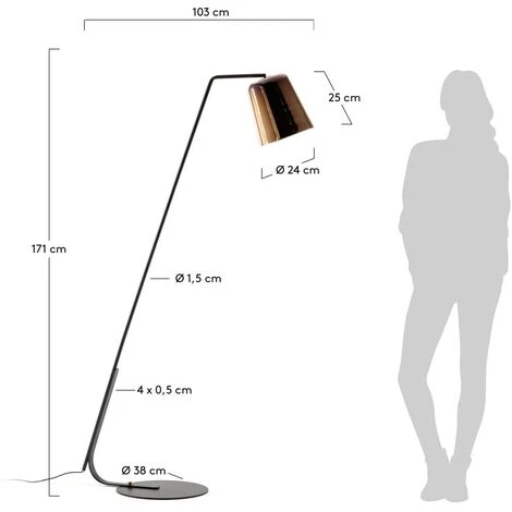 Kave Home - Lampadaire Anina - Cuivre 5 Kave Home - Lampadaire Anina - Cuivre – Image 3