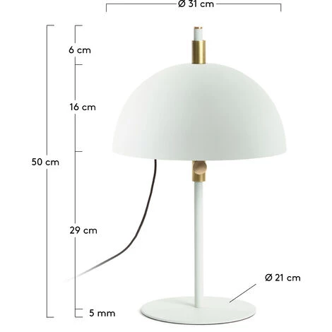 Kave Home - Lampe De Table Sisina - Blanc 5 Kave Home - Lampe De Table Sisina - Blanc – Image 3
