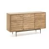Kave Home - Buffet Delsie 3 Portes En Bois D'acacia Massif Et Acier Peint Noir 147 X 81 Cm - Naturel