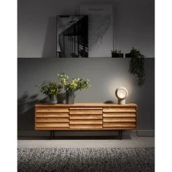 Kave Home - Meuble TV Delsie 3 Portes En Bois D'acacia Massif Et Acier Finition Noire 147 X 50 Cm - Naturel 10 Kave Home - Meuble TV Delsie 3 Portes En Bois D'acacia Massif Et Acier Finition Noire 147 X 50 Cm - Naturel -KAVE HOME Soldes 2022 14455890 4