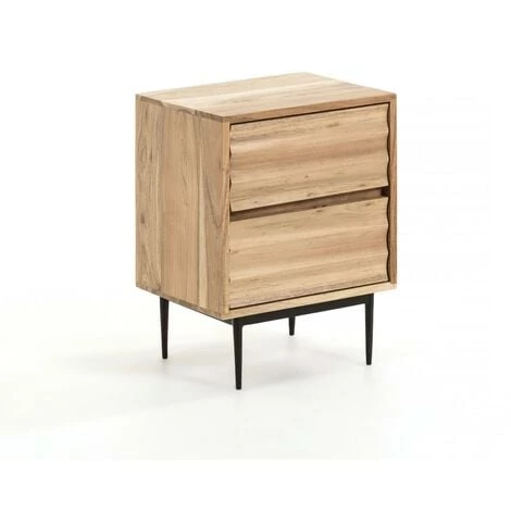 Kave Home - Table De Chevet Delsie En Acacia Massif 40 X 55 Cm - Naturel 3 Kave Home - Table De Chevet Delsie En Acacia Massif 40 X 55 Cm - Naturel