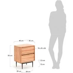 Kave Home - Table De Chevet Delsie En Acacia Massif 40 X 55 Cm - Naturel 9 Kave Home - Table De Chevet Delsie En Acacia Massif 40 X 55 Cm - Naturel -KAVE HOME Soldes 2022 14455891 4