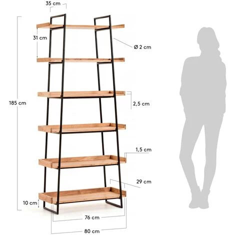 Kave Home - Étagère Basi 80 X 185 Cm - Naturel 7 Kave Home - Étagère Basi 80 X 185 Cm - Naturel – Image 5