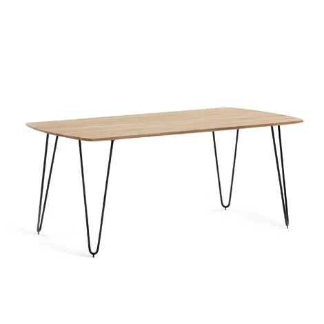 Kave Home - Table Barcli 160 X 90 Cm En Bois D'acacia Massif Et Pieds En Acier Noir - Naturel 3 Kave Home - Table Barcli 160 X 90 Cm En Bois D'acacia Massif Et Pieds En Acier Noir - Naturel