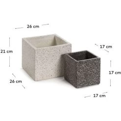 Kave Home - Ensemble De 2 Pots De Fleurs Carrés Bransc En Terrazzo Blanc Et Noir - Blanc 7 Kave Home - Ensemble De 2 Pots De Fleurs Carrés Bransc En Terrazzo Blanc Et Noir - Blanc -KAVE HOME Soldes 2022 14969722 3
