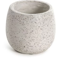 Kave Home - Pot De Fleurs Braydon En Terrazzo Blanc Ø 15 Cm - Blanc