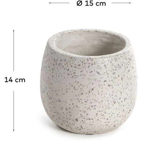 Kave Home - Pot De Fleurs Braydon En Terrazzo Blanc Ø 15 Cm - Blanc 5 Kave Home - Pot De Fleurs Braydon En Terrazzo Blanc Ø 15 Cm - Blanc – Image 3