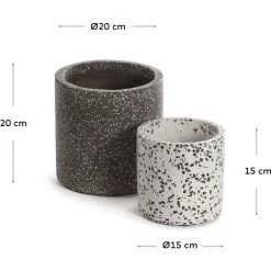 Kave Home - Set Bransc De 2 Cache-pots Ronds Ø 20 Cm / Ø 15 Cm - Noir 7 Kave Home - Set Bransc De 2 Cache-pots Ronds Ø 20 Cm / Ø 15 Cm - Noir -KAVE HOME Soldes 2022 14969799 3