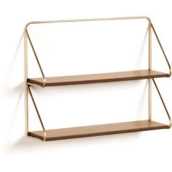 Kave Home - Étagère Catrina En Acier Finition Dorée 51 X 42 Cm - Naturel
