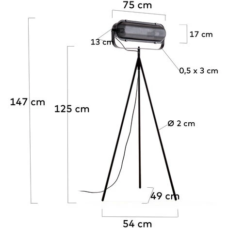 Kave Home - Lampadaire Arete En Acier Noir Avec Trépied - Noir 5 Kave Home - Lampadaire Arete En Acier Noir Avec Trépied - Noir – Image 3