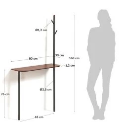 Kave Home - Console Avec Portemanteau Marcolina 80 X 160 Cm - Noir 9 Kave Home - Console Avec Portemanteau Marcolina 80 X 160 Cm - Noir -KAVE HOME Soldes 2022 15632388 4