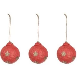 Kave Home - Boule De Noël Galia étoiles - Rouge