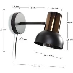 Kave Home - Applique Amina En Métal Avec Finition Noire Et Cuivre - Cuivre 7 Kave Home - Applique Amina En Métal Avec Finition Noire Et Cuivre - Cuivre -KAVE HOME Soldes 2022 15834748 3