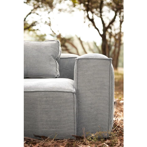 Kave Home - Coussin Blok En Velours Côtelé Grosses Côtes Gris 40 X 60 Cm - Gris 4 Kave Home - Coussin Blok En Velours Côtelé Grosses Côtes Gris 40 X 60 Cm - Gris – Image 2