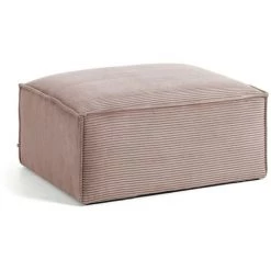 Kave Home - Repose-pieds Blok 90 X 70 Cm Velours Côtelé Rose - Rose