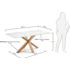 Kave Home - Table De Salle à Manger Argo Rectangulaire 160 X 90 Cm En Porcelaine Kalos Blanc Et Pieds En Acier - Blanc 7 Kave Home - Table De Salle à Manger Argo Rectangulaire 160 X 90 Cm En Porcelaine Kalos Blanc Et Pieds En Acier - Blanc -KAVE HOME Soldes 2022 16794457 3
