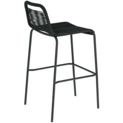Kave Home - Tabouret De Bar Lambton Noir 74 Cm Avec Dossier En Corde En Polyester Et Pieds En Acier Noir Pour Usage Intérieur Et Extérieur - Noir 9 Kave Home - Tabouret De Bar Lambton Noir 74 Cm Avec Dossier En Corde En Polyester Et Pieds En Acier Noir Pour Usage Intérieur Et Extérieur - Noir -KAVE HOME Soldes 2022 26696257 3