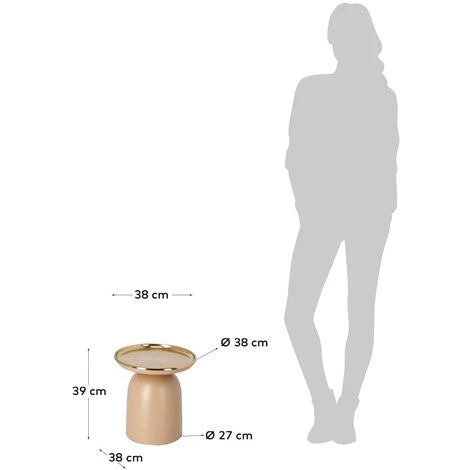 Kave Home - Table Dappoint Neiva Ø 38 Cm - Rose 5 Kave Home - Table Dappoint Neiva Ø 38 Cm - Rose – Image 3
