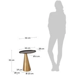 Kave Home - Table D'appoint Liliane Ø 45 X 27 Cm - Doré -KAVE HOME Soldes 2022 26696328 3