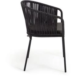Kave Home - Chaise De Salle à Manger Yanet Noire Avec Accoudoirs En Corde En Polyester Et Pieds En Acier Noir Pour Usage Intérieur Et Extérieur - Noir 9 Kave Home - Chaise De Salle à Manger Yanet Noire Avec Accoudoirs En Corde En Polyester Et Pieds En Acier Noir Pour Usage Intérieur Et Extérieur - Noir -KAVE HOME Soldes 2022 26696336 3