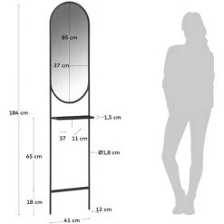 Kave Home - Miroir Zelma En Acier Noir 41 X 184 Cm - Noir 9 Kave Home - Miroir Zelma En Acier Noir 41 X 184 Cm - Noir -KAVE HOME Soldes 2022 26696350 4