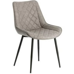 Kave Home - Chaise Adelia En Polyuréthane Gris Clair Et Pieds En Acier Finition Noire - Gris