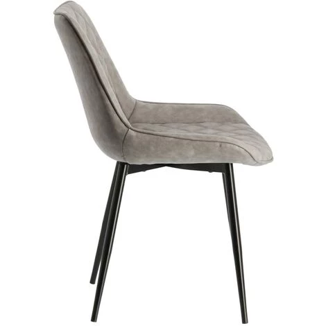 Kave Home - Chaise Adelia En Polyuréthane Gris Clair Et Pieds En Acier Finition Noire - Gris 4 Kave Home - Chaise Adelia En Polyuréthane Gris Clair Et Pieds En Acier Finition Noire - Gris – Image 2
